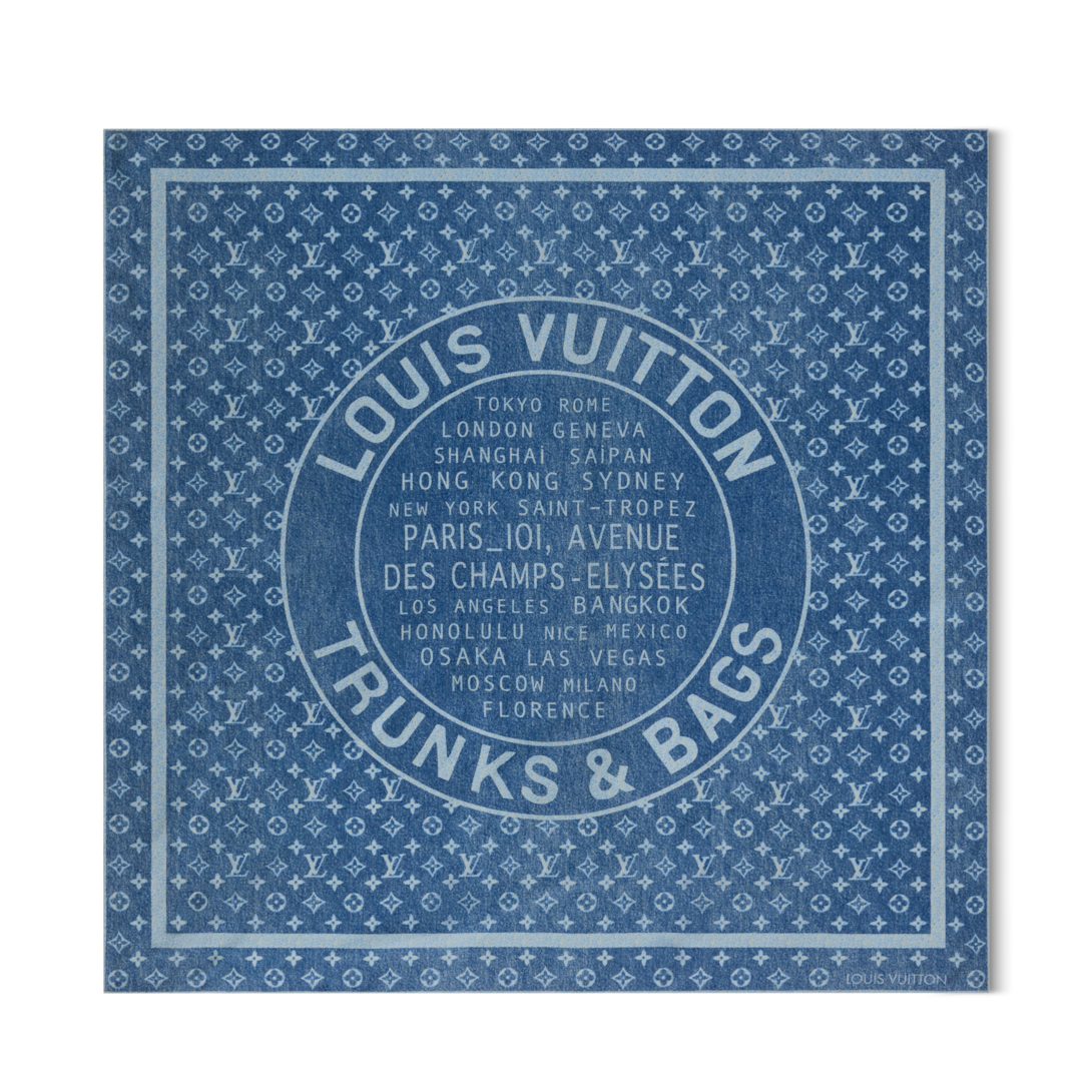 LV Denim Stamp Square 90 S00 - Women - Accessories | LOUIS VUITTON ®